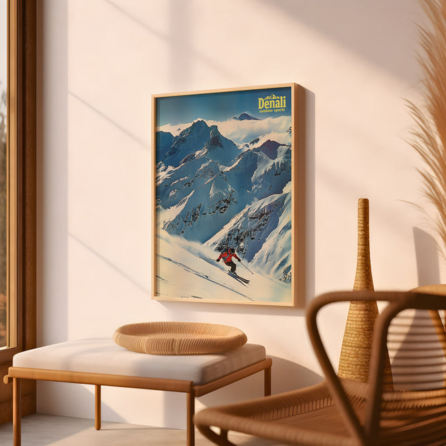 Vintage Skiing Magazine Poster, Ski Wall Art Poster, Outdoor Ski Catalogue Poster, Skiing Magazine Wall Art Print, Backcountry Ski Poster