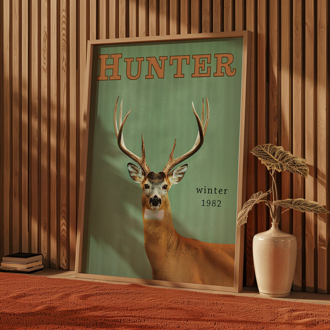 Vintage Whitetail Deer Hunting Print Retro Outdoors Poster Travel Poster Cabin Cottage Wall Art Outdoor Sports Dad For him Gift for Hunter