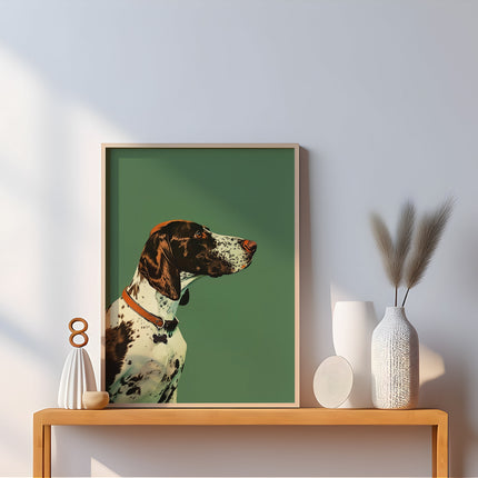 Vintage Pointer Dog Print Retro Duck Hunting Poster Outdoors Poster Travel Cabin Cottage Wall Art Rocky Mountains
