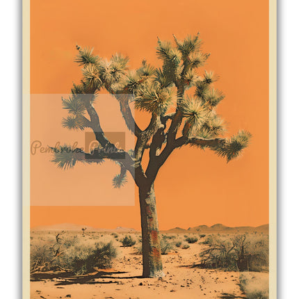 Vintage Joshua Tree Print, The Sonoran Desert Print Retro Outdoors Poster, Arizona Cabin Cottage Wall Art, Botanical Yucca Desert