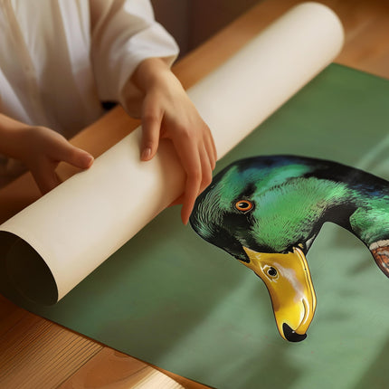Vintage Mallard Print Retro Outdoors Poster Travel Poster Canadian Cabin Cottage Wall Art Waterfowl Duck Hunting Poster Art for Dad