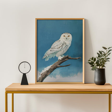 Vintage Snowy Owl Print Retro Alaskan Poster Outdoor Sports Poster Travel Poster Rustic Farmhouse Cabin Cottage Antique Wall Art The Artic