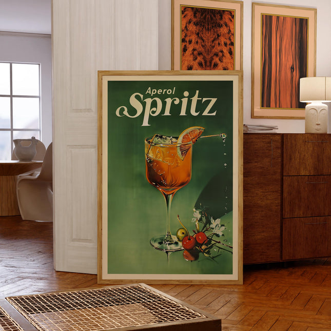 Vintage Aperol Spritz Cocktail Poster Vintage Beverage Poster Bar Wall Decor Retro Cocktail Poster for Bar Room Poster for Games Room