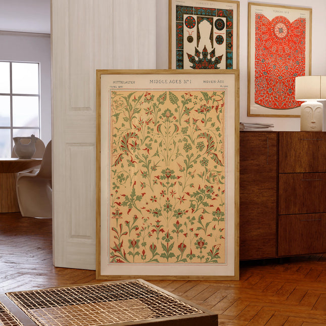 Antique French Botanical Pattern Poster Owen Jones Abstract Wall Art Boho Art Style Print Living Room Wall Art Decor Mid Century Modern Art