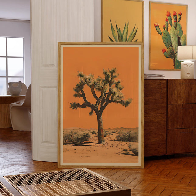 Vintage Joshua Tree Print, The Sonoran Desert Print Retro Outdoors Poster, Arizona Cabin Cottage Wall Art, Botanical Yucca Desert