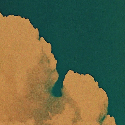Retro Fluffy Cloud in the Sky Poster Abstract Minimalist Wall Art Print Emerald Green Illustration Print Wall Art Moody Bedroom Decor