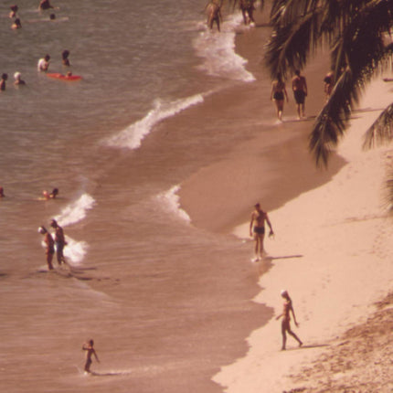 Retro Beach Scene Poster Fine Art Photography Print Summer Sunbathing Poster Ocean Surf Wall Art Print Coastal Cowgirl California Poster