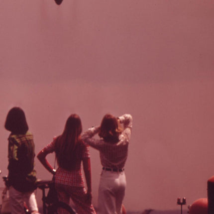 Women Watching Airplane Takeoff Photo Print Fine Art Photography Summer Y2K Photo Retro 1970s Nostalgia Wall Decor Pink Sunset Wall Art