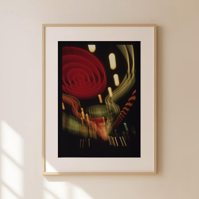 Neon Casino Lights at Night Print Fine Art Photography Retro Y2K Trippy Wall Decor Vintage Psychedelic Photo for Bar Room 1970s Photograph