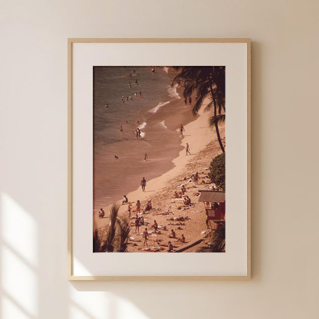 Retro Beach Scene Poster Fine Art Photography Print Summer Sunbathing Poster Ocean Surf Wall Art Print Coastal Cowgirl California Poster