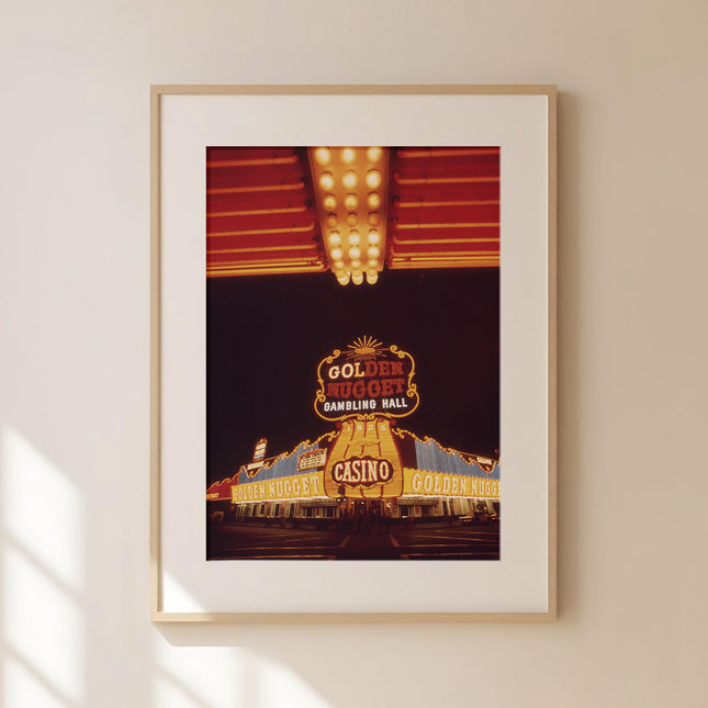Retro Casino at Night Print Fine Art Photography Las Vegas Wall Decor Print Vintage Alcohol Photo for Man Cave Gambling Late City Night