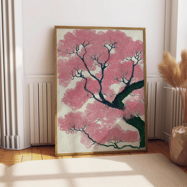 Japanese Cherry Blossom Print, Vintage Ukiyo-e Style Wall Art, Minimalist Floral Poster, Asian Inspired Sakura Decor, Japanese Woodblock Art
