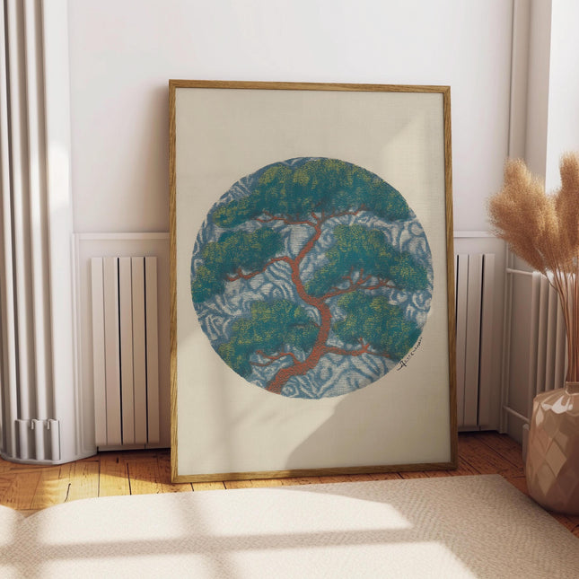 Japanese Tree Art Print, Vintage Abstract Botanical Illustration, Minimalist Zen Wall Art, Asian Inspired Nature Poster