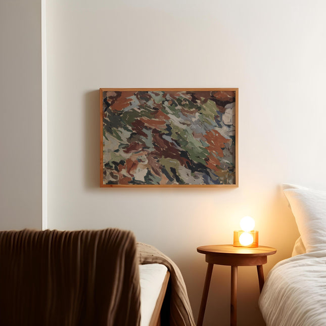 Abstract Modern Art Print, Earth Tone Contemporary Oil Painting Poster, Pastel Colors, Mid Century Inspired Wall Art, Textured Neutral Decor