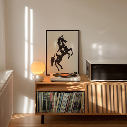 Black and White Horse Wall Art Print, Equestrian Silhouette Poster, Western Ranch Décor, Minimalist Horse Artwork, Oil Painting Print