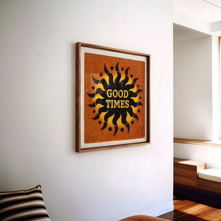 Good Times Sun Poster, Retro Summer Wall Art, Beach Vibes Print, Surf Style Sunshine Decor, Coastal Boho Room Art, Preppy Wall Decor