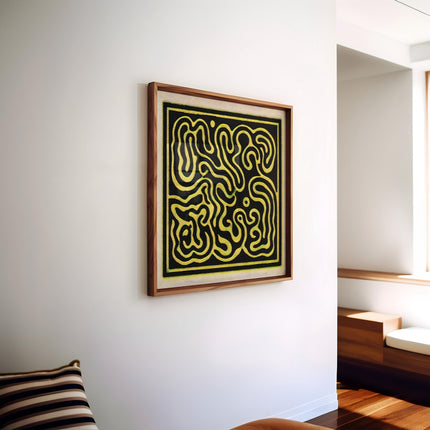 Abstract Line Art Poster, Summer Beach Wall Art, Retro Inspired Boho Decor, 70s Psychedelic Aura Print,  Funky Y2K Decor