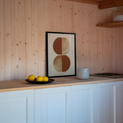 Burnt Orange Abstract Geometric Print, Organic Minimalist Wall Art, Boho Neutral Decor, Modern Eclectic Apartment Artwork