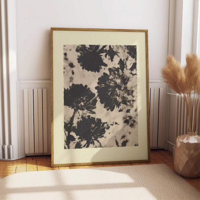 Neutral Abstract Botanical Wall Art, Modern Floral Poster Print, Minimalist Home Decor, Black and White Wall Art, Monochrome Decor