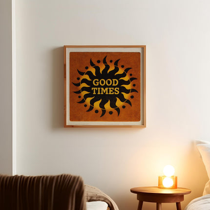 Good Times Sun Poster, Retro Summer Wall Art, Beach Vibes Print, Surf Style Sunshine Decor, Coastal Boho Room Art, Preppy Wall Decor