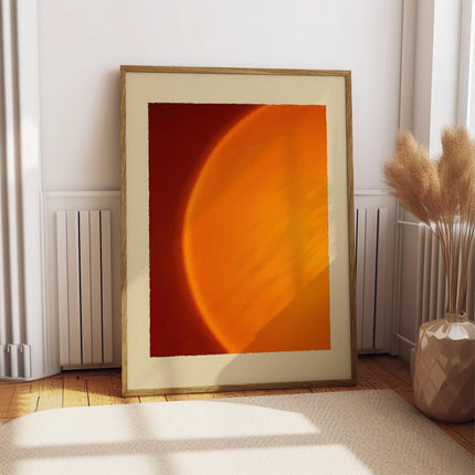 Retro Sun Painting Print, Psychedelic Aura Wall Art, Warm Gradient Solar Poster, 70s Inspired Abstract Home Decor