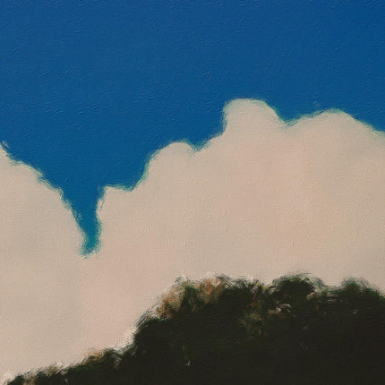 Cloud Oil Painting Fine Art Print, Blue Sky & Night Sky Wall Art, Moonlight Cloud Poster, Calm Scenic Home Decor