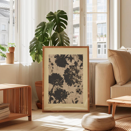 Neutral Abstract Botanical Wall Art, Modern Floral Poster Print, Minimalist Home Decor, Black and White Wall Art, Monochrome Decor