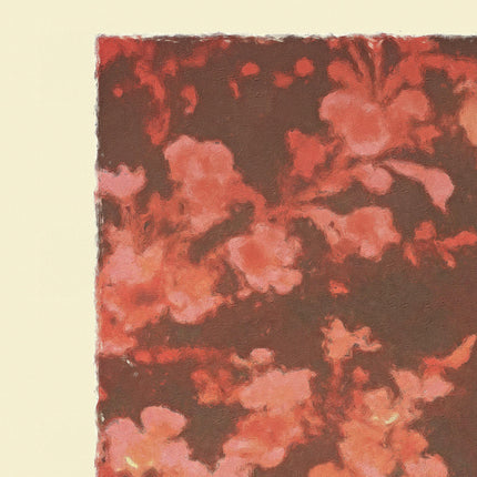 Red Abstract Floral Painting, Modern Botanical Wall Art Print, Minimalist Home Decor, Large Statement Art, Earth Tone Decor