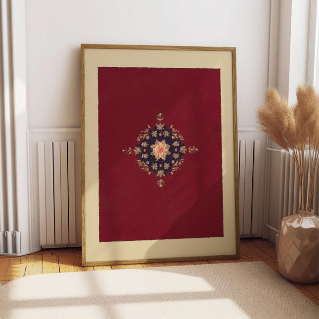 Vintage Victorian Floral Design Painting Print, Antique Wallpaper Inspired Wall Art, Ornate Botanical Home Decor Poster