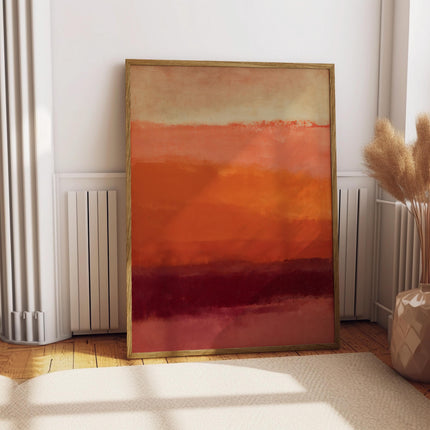Terracotta Abstract Print, Pastel Earth Tones Wall Art, Burnt Orange Colour Block Poster, Rothko Inspired Sunset Decor, Warm Boho Art Print