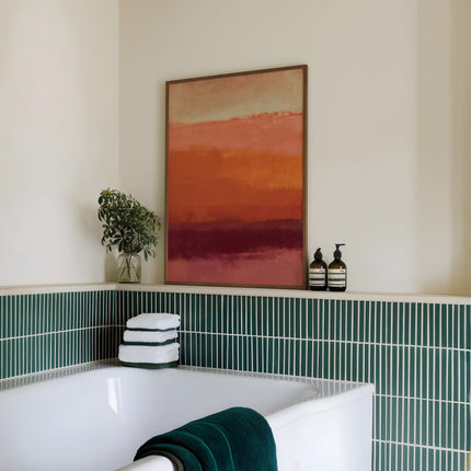 Terracotta Abstract Print, Pastel Earth Tones Wall Art, Burnt Orange Colour Block Poster, Rothko Inspired Sunset Decor, Warm Boho Art Print