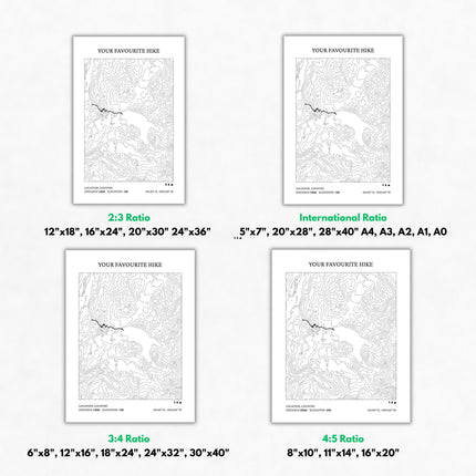 Custom Hiking Map Print, Personalized Topographic Trail Poster, Customizable Gift for Hiker, Your Favorite Hike Gift, Hike Wall Art