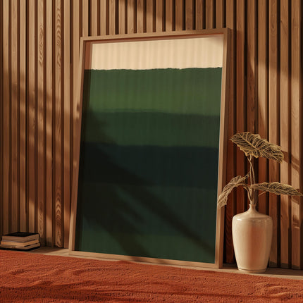 Emerald Green Abstract Print, Layered Earth Tones Wall Art, Dark Green Color Block Poster, Rothko Inspired Decor, Warm Boho Art Print