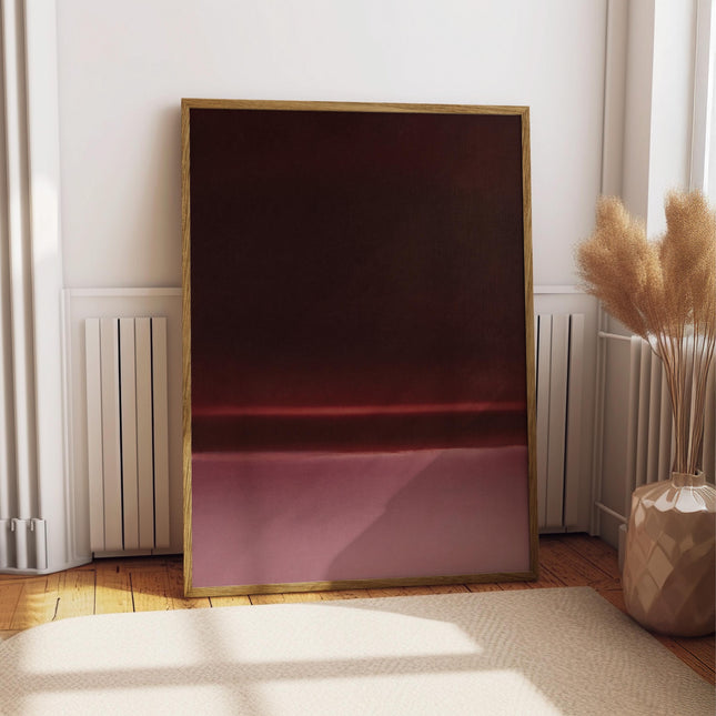 Deep Burgundy and Pink Abstract Print, Layered Earth Tones Wall Art, Dark Red Color Block Poster, Rothko Inspired Decor, Warm Moody Print