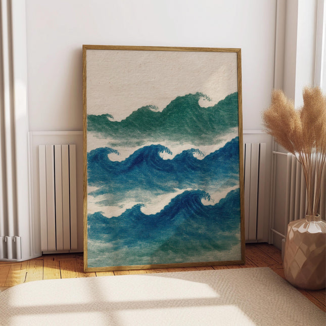 Vintage Japanese Wave Print, Retro Great Wave Poster, Japanese Woodblock Art, Oceanic Wall Decor, Antique Sea Illustration, Ukiyo-e Print