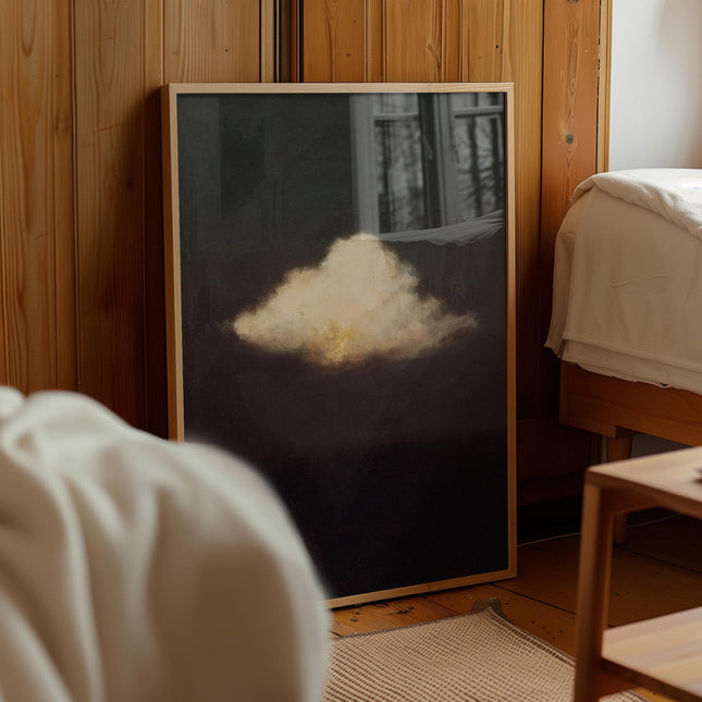 Moody Cloud Oil Painting Print, Vintage Atmospheric Sky Art, Dark Stormy Clouds Wall Decor, Antique Style Sky Poster, Fine Art Print