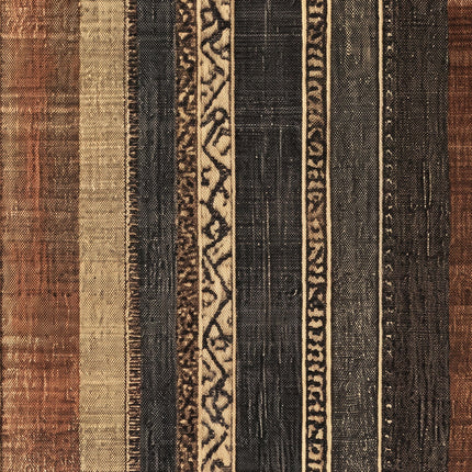 Terracotta Southwestern Stripe Art Print, Tribal Textile Wall Decor, Earth Tone Geometric Poster, Rustic Boho Pattern, Brown Abstract Art