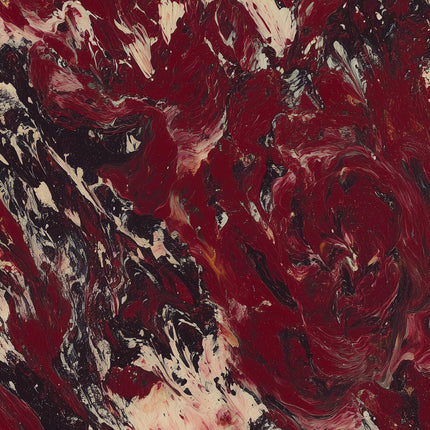 Abstract Red and White Roses Swirl Art Print, Modern Maroon Wall Art, Contemporary Textured Artwork for Home Décor