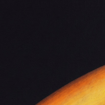 Celestial Sun Painting Art Print, Dark Horizon Solar Wall Art, Minimalist Gold Glow Poster, Modernist Abstract Decor, Moody Sunset Wall Art