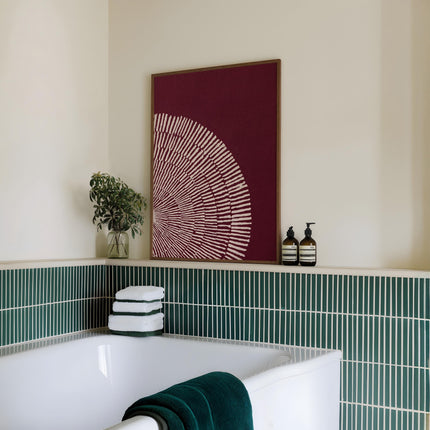 Abstract Sunburst Wall Art, Modern Boho Burgundy Print, Terracotta Geometric Poster, Minimalist Radial Art, Contemporary Rustic Decor